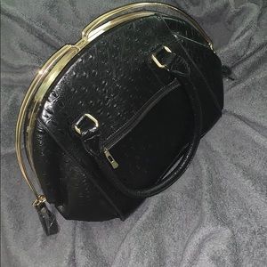 NWT Black Ostrich Skin Purse